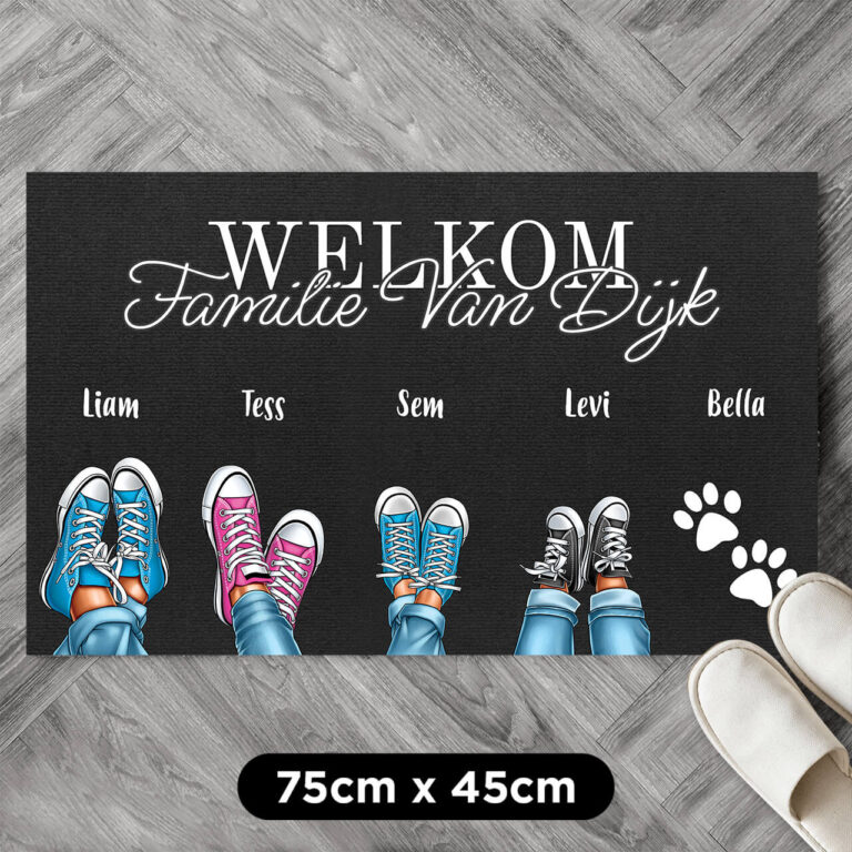 Gepersonaliseerde deurmat - Familieschoenen