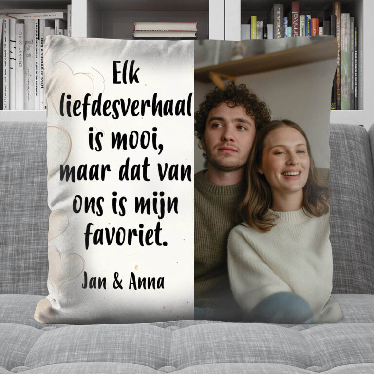 Gepersonaliseerd kussen - Onze liefde