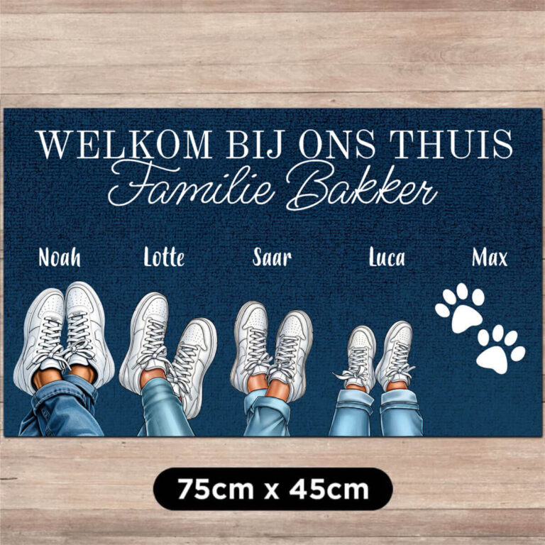 Gepersonaliseerde deurmat – Familiesneakers