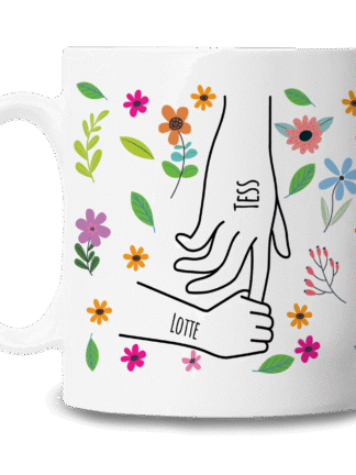 Gepersonaliseerde mok voor mama en oma – Hand in hand