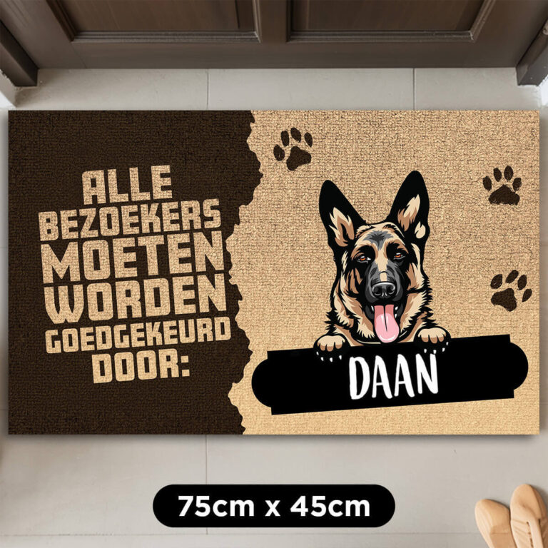 Gepersonaliseerde deurmat - Bezoekers moeten worden goedgekeurd door
