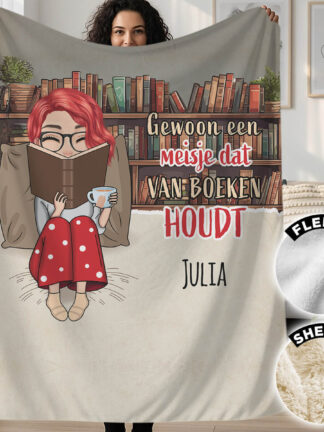 Gepersonaliseerde deken voor boekenliefhebbers