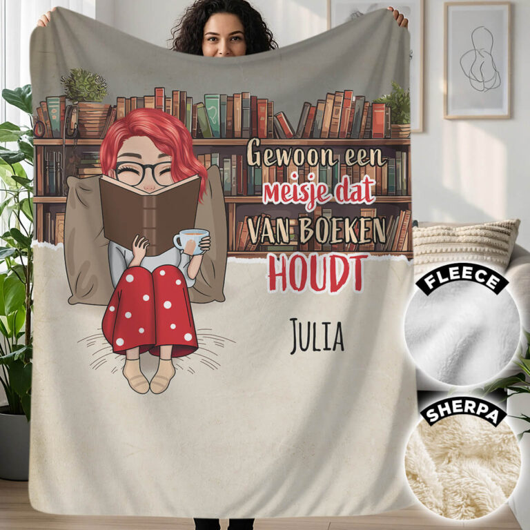 Gepersonaliseerde deken voor boekenliefhebbers